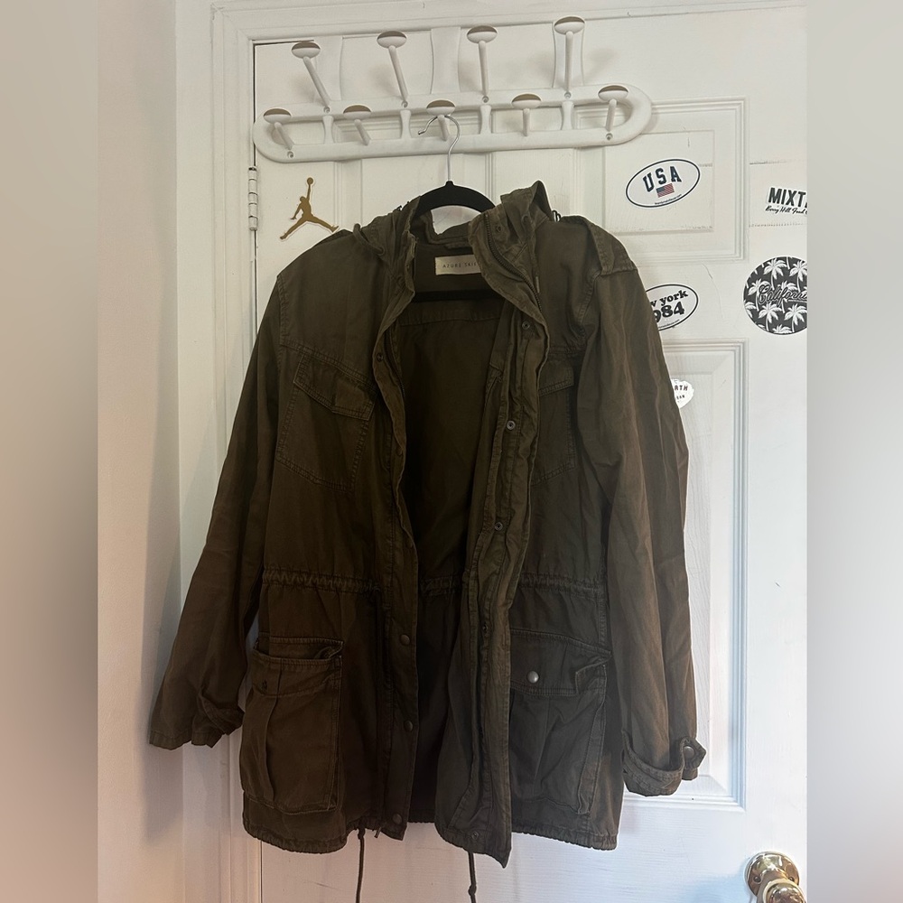 Aritzia Azure Skies Green Trench Jacket